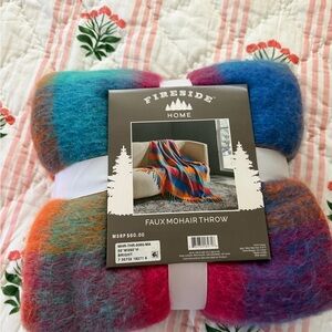 Fireside Home Faux Mohair Throw “ Pastel”